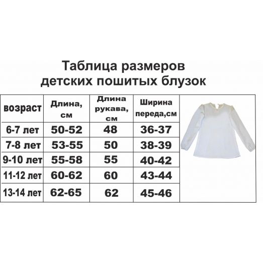 БДП(др)-001 Детская пошитая блузка длинный рукав ТМ Красуня
