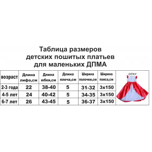 ДПМА-02 Пошитое платье для маленьких. Красуня