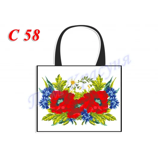 СПС-058 (белая). Пошитая сумка для вышивки бисером или нитками. ТМ Красуня