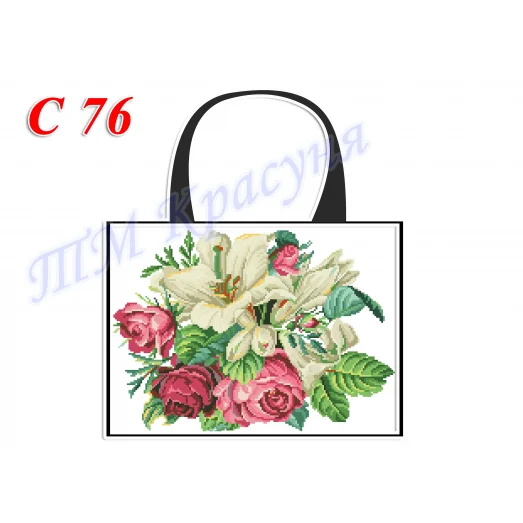 СПС-076 (белая). Пошитая сумка для вышивки бисером или нитками. ТМ Красуня