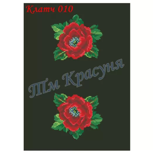 КЧ-010 (черная) Заготовка для вышивки клатча. ТМ Красуня