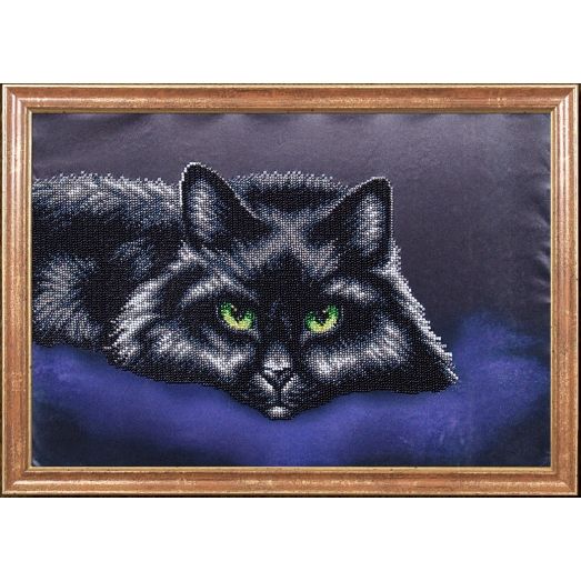 КС-014 Черный кот. Схема для вышивки бисером Магия Канвы