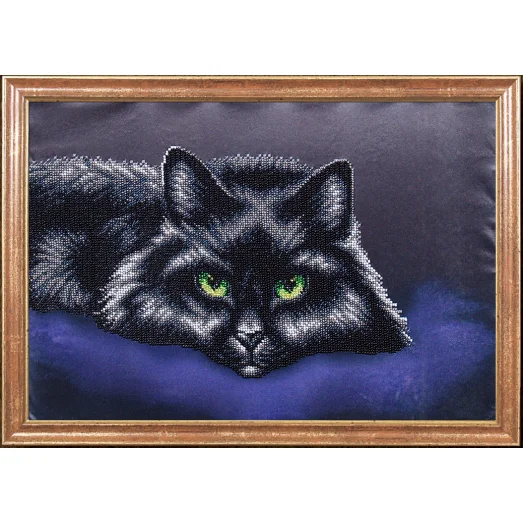 КС-014 Черный кот. Схема для вышивки бисером Магия Канвы