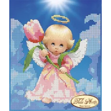 ТМ-019 Ангелочек с тюльпаном. Схема для вышивки бисером Тела Артис 