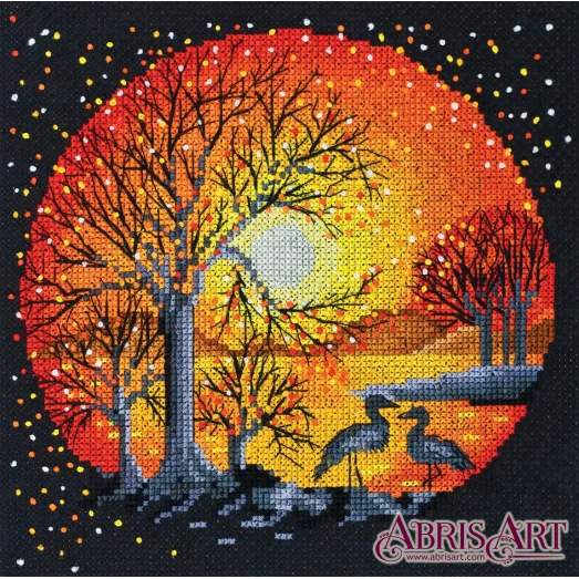 АН-021 Цапли на закате. Набор для вышивки крестом Абрис Арт