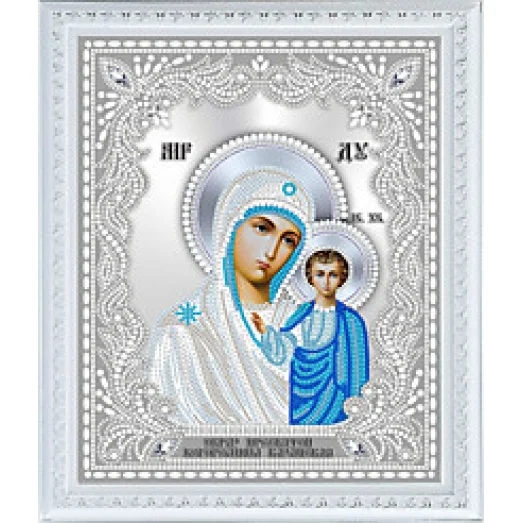 ИСБА4-043 Образ Пресвятой Богородицы Казанская. Схема для вышивки бисером Золотая Иголочка