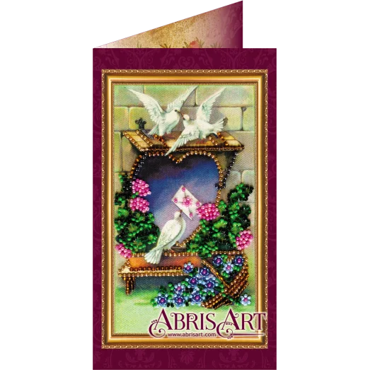 АО-011 С любовью-1. Набор-открытка для вышивки бисером Абрис Арт