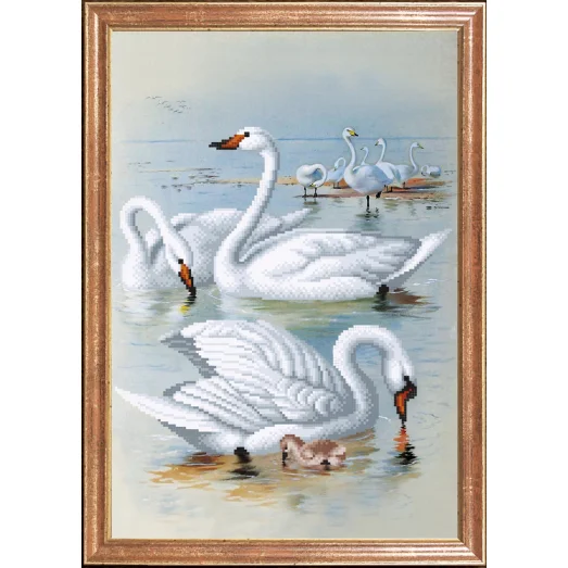 КС-054 Лебеди на отливе. Схема для вышивки бисером Магия Канвы
