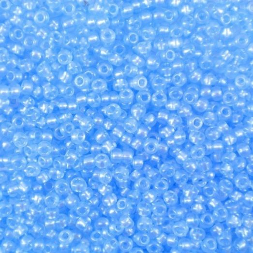08136 Голубой с перламутровой серединкой, прозрачный Бисер Preciosa