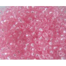 08198 Розовый с перламутровой серединкой, прозрачный Бисер Preciosa