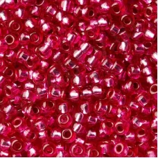 08298 Малиновый с серебряной серединкой, прозрачный Бисер Preciosa