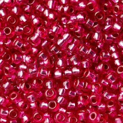 08298 Малиновый с серебряной серединкой, прозрачный Бисер Preciosa