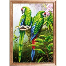 КС-094 Пара попугаев. Схема для вышивки бисером Магия Канвы