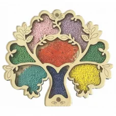 ОРГ-060102 Деревянный органайзер для бисера с крышкой