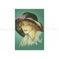 40-322 (30*40) Дама в шляпе. Схема для вышивки бисером Бисерок
