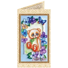 АО-102 Мишка Тедди. Набор-открытка для вышивки бисером Абрис Арт