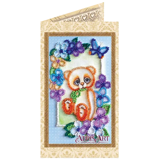 АО-102 Мишка Тедди. Набор-открытка для вышивки бисером Абрис Арт