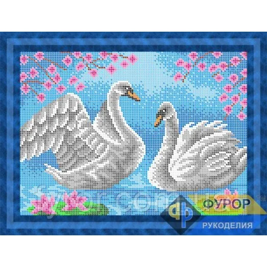 ФР-ЖБп4-078 Пара лебедей. Схема для вышивки бисером ТМ Фурор Рукоделия