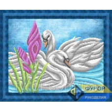 ФР-ЖБч3-111 Лебеди на пруду. Схема для вышивки бисером ТМ Фурор Рукоделия