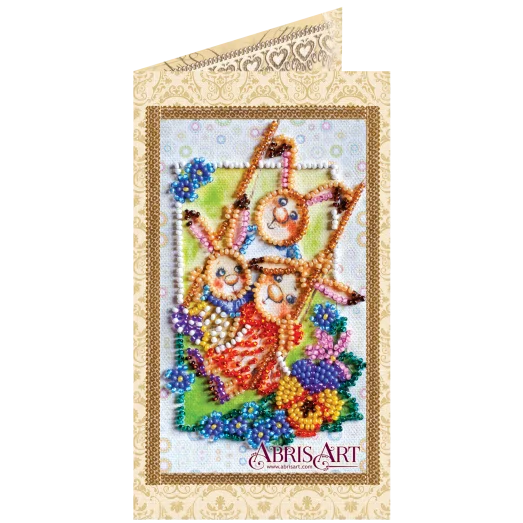 АО-105 Счастливая семья. Набор-открытка для вышивки бисером Абрис Арт