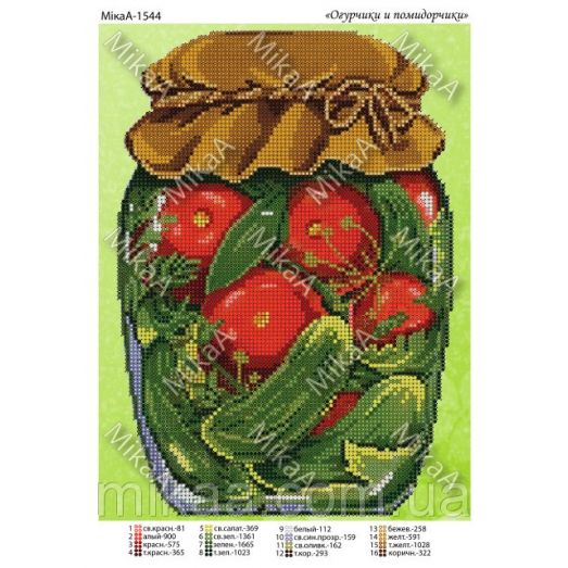 МИКА-1544 (А4) Огурчики и помидорчики. Схема для вышивки бисером