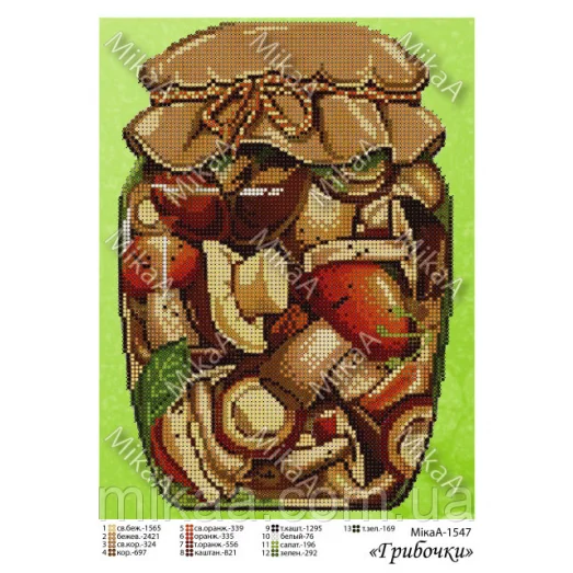 МИКА-1547 (А4) Грибочки. Схема для вышивки бисером