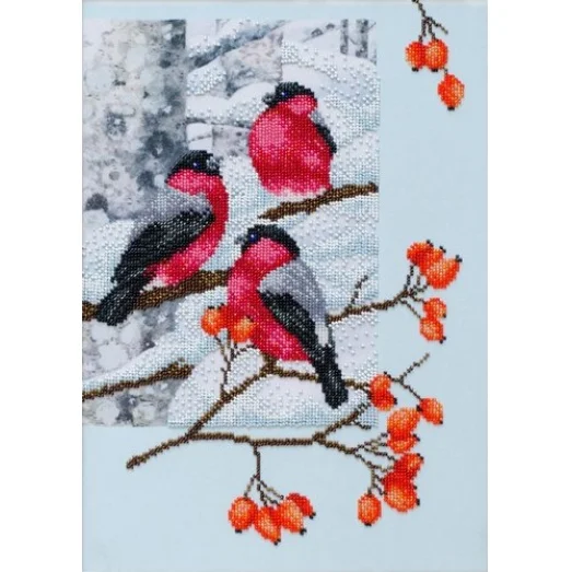 ТН-1078 Снегири в шиповнике. Набор для вышивки бисером ТМ ВДВ