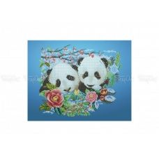 50-316 (30*40) Цветочные панды. Схема для вышивки бисером Бисерок