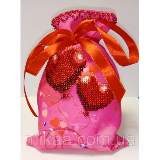 МИКА-ПМ-12 Маленький подарочный мешочек - Влюбленный мишка