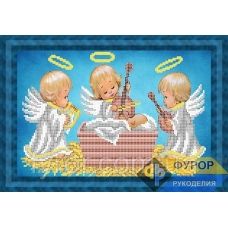 ФР-ЛБч4-041 Три ангела и младенец. Схема для вышивки бисером ТМ Фурор Рукоделия