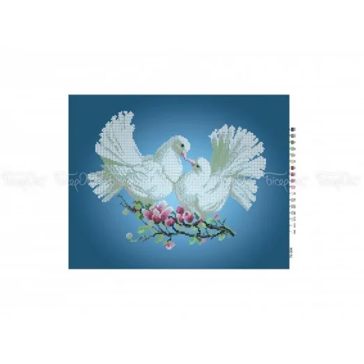 70-304 (30*40) Голуби. Схема для вышивки бисером  Бисерок