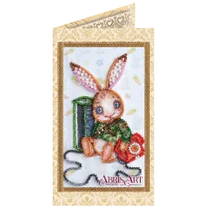 АО-109 Зайка Тедди. Набор-открытка для вышивки бисером Абрис Арт