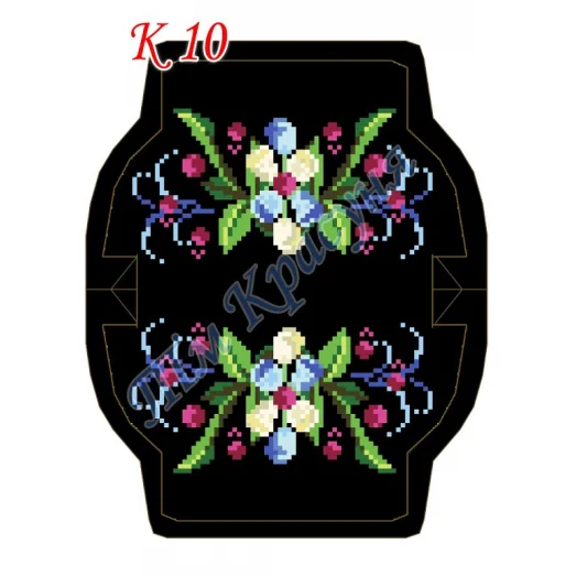 К-010 (черная) Заготовка для кошелька для вышивки. Красуня