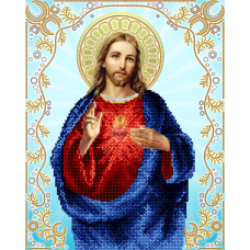 АС3-032 Св.сердце Иисуса. Схема для вышивки бисером А-Строчка