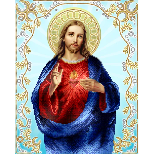 АС3-032 Св.сердце Иисуса. Схема для вышивки бисером А-Строчка