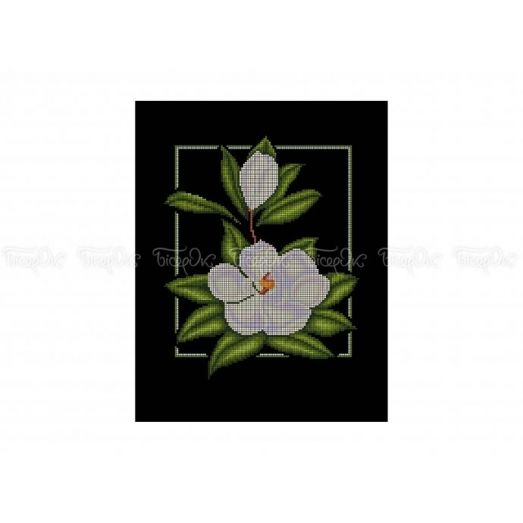 30-316 (30*40) Белый цветок. Схема для вышивки бисером Бисерок