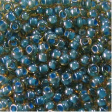 11022 Светлый топазовый с внутренним бирюзовым окрасом, прозрачный Бисер Preciosa