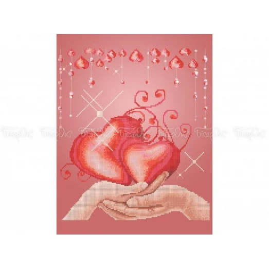 ЧВ-5368 (30*40) Валентинка. Схема для вышивки бисером. Бисерок
