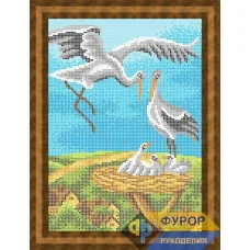 ФР-ЖБп4-090 Семейство аистов. Схема для вышивки бисером ТМ Фурор
