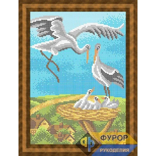 ФР-ЖБп4-090 Семейство аистов. Схема для вышивки бисером ТМ Фурор