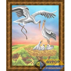 ФР-ЖБч3-117 Семейство аистов. Схема для вышивки бисером ТМ Фурор