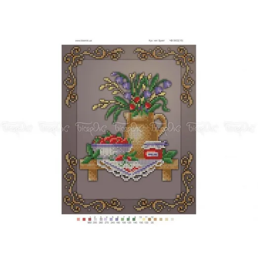 ЧВ-3439 Кухонный натюрморт Букет. Схема для вышивки бисером. Бисерок