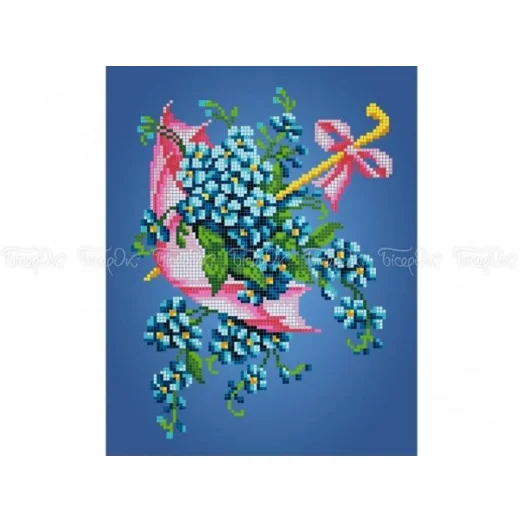 ЧВ-3404 Розовый зонт. Схема для вышивки бисером. Бисерок