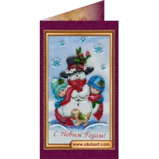 АО-052 “С Новым годом-8″. Набор-открытка для вышивки бисером Абрис Арт