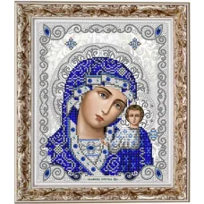 ЖС-4001 Пресвятая Богородица Казанская в жемчуге. Схема для вышивки бисером Благовест