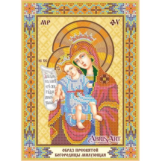АСК-145 Икона Богородицы Милующая Схема для вышивки бисером на холсте Абрис Арт
