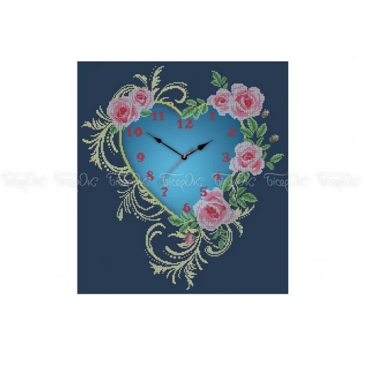 ЧВ-6072 (40*45) Часы. Схема для вышивки бисером. Бисерок