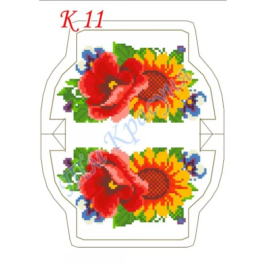 К-011 (белая) Заготовка для кошелька для вышивки. Красуня