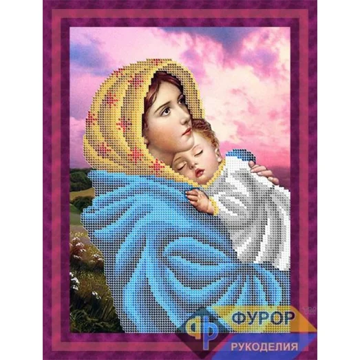 ФР-ЛБч4-045 Мадонна с младенцем. Схема для вышивки бисером ТМ Фурор