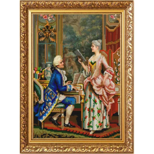 НИК-1215 Урок пения Артуро Риччи. Схема для вышивки бисером Конек ТМ